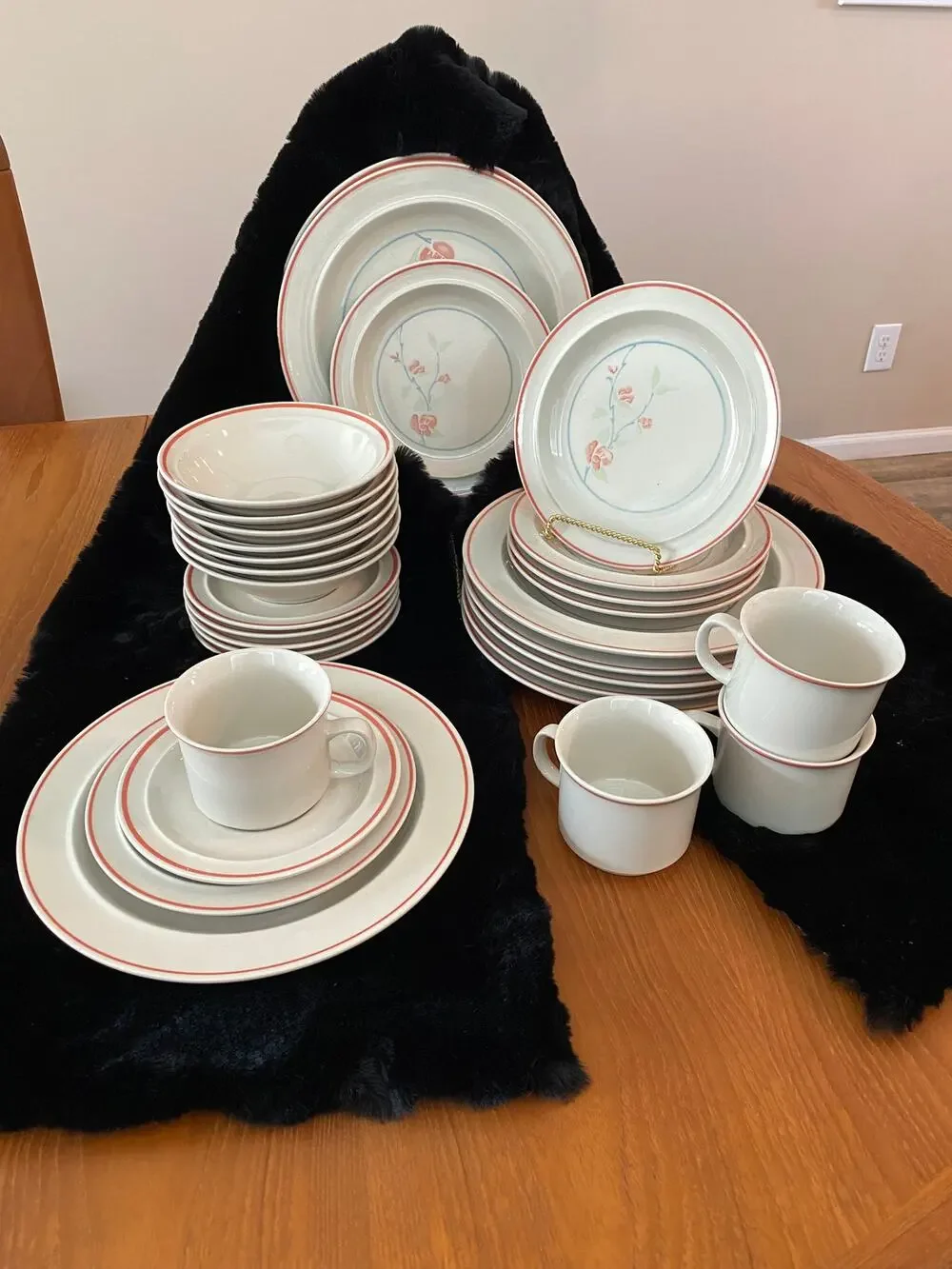 Vintage Anchor Hocking Coralsea Dishes Dinner Salad Cup and Saucers Bowls